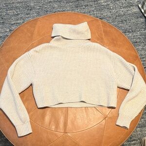 Aritzia Babaton Cream Turtleneck Sweater